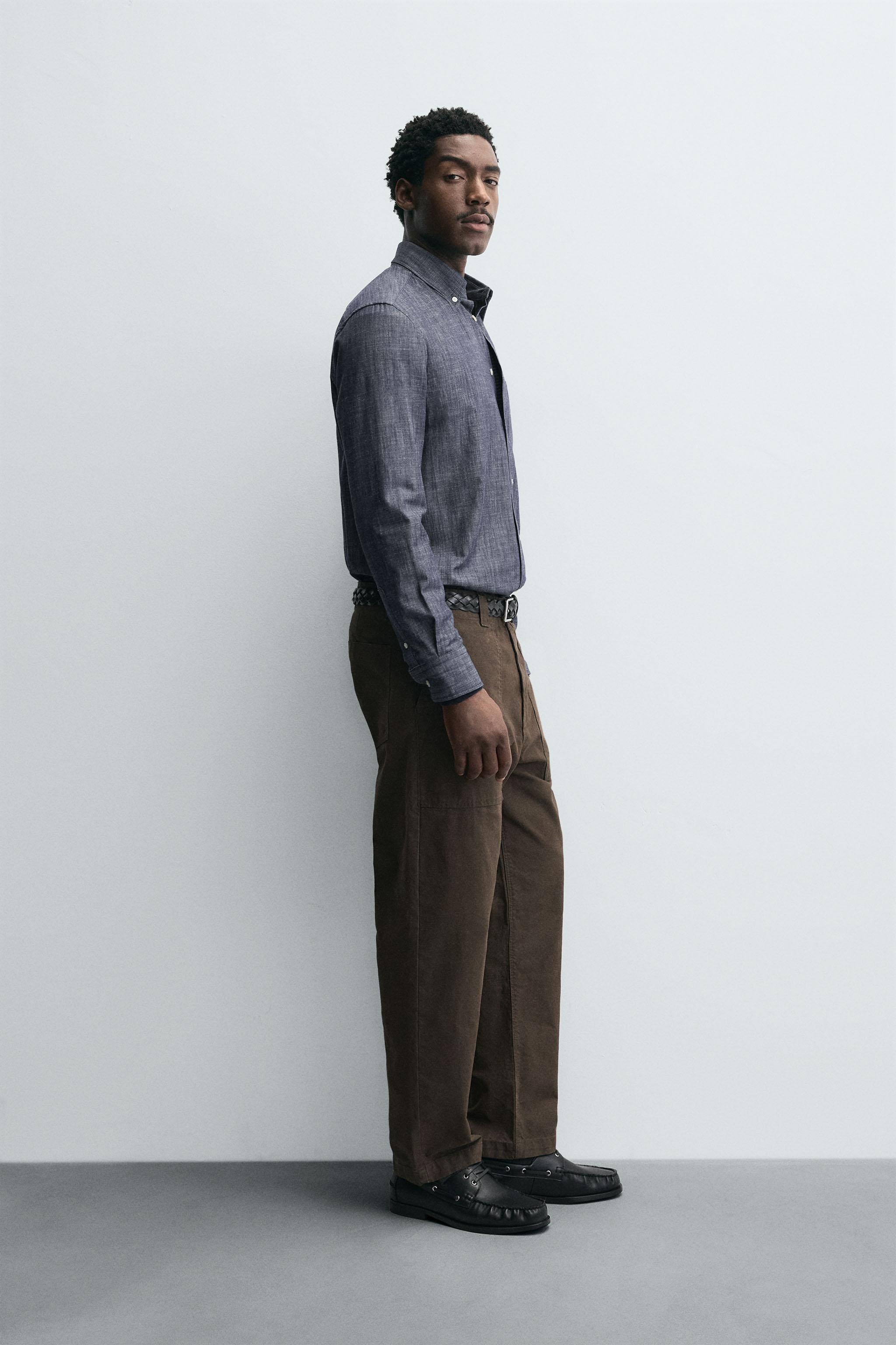 WASHED STRAIGHT FIT PANTS
